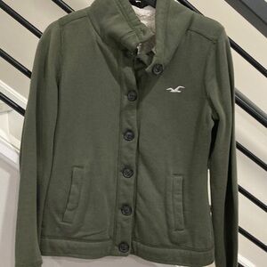 Like  New!Hollister Women's Olive Utility Fleece Jacket
